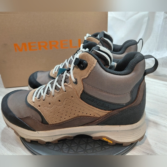 NEW Merrell Men's Speed Solo Mid Brown Black White Hiking Shoes SIZE MENS 10 - Picture 4 of 15